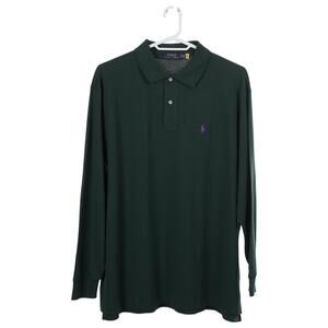 NWOT Polo Ralph Lauren Polo Shirt 2XB Green Cotton Mesh Pony Long Sleeve Casual